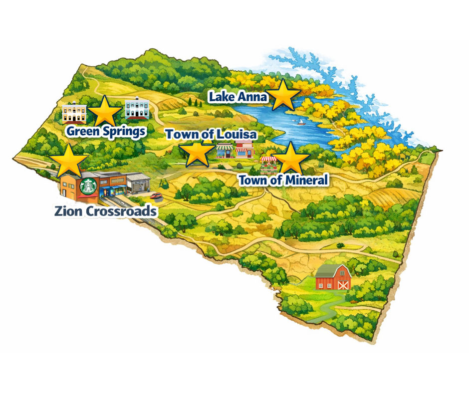 Areas of Louisa County