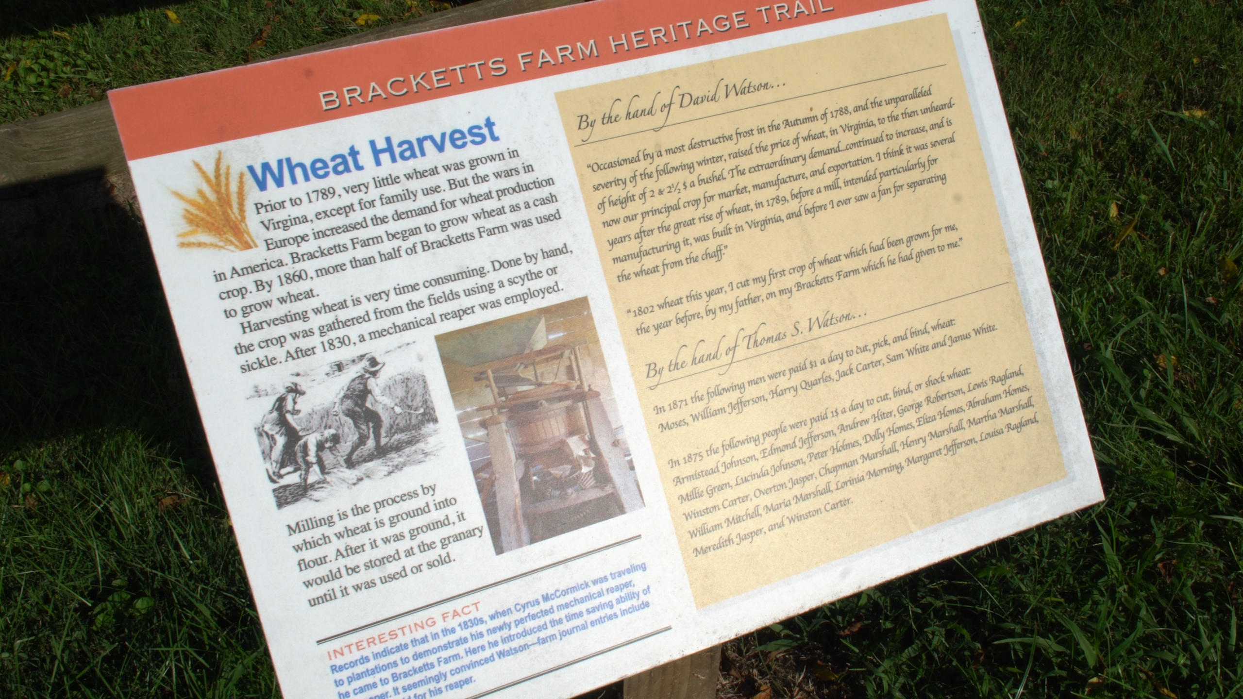 Bracketts Farm Interpretive Signage
