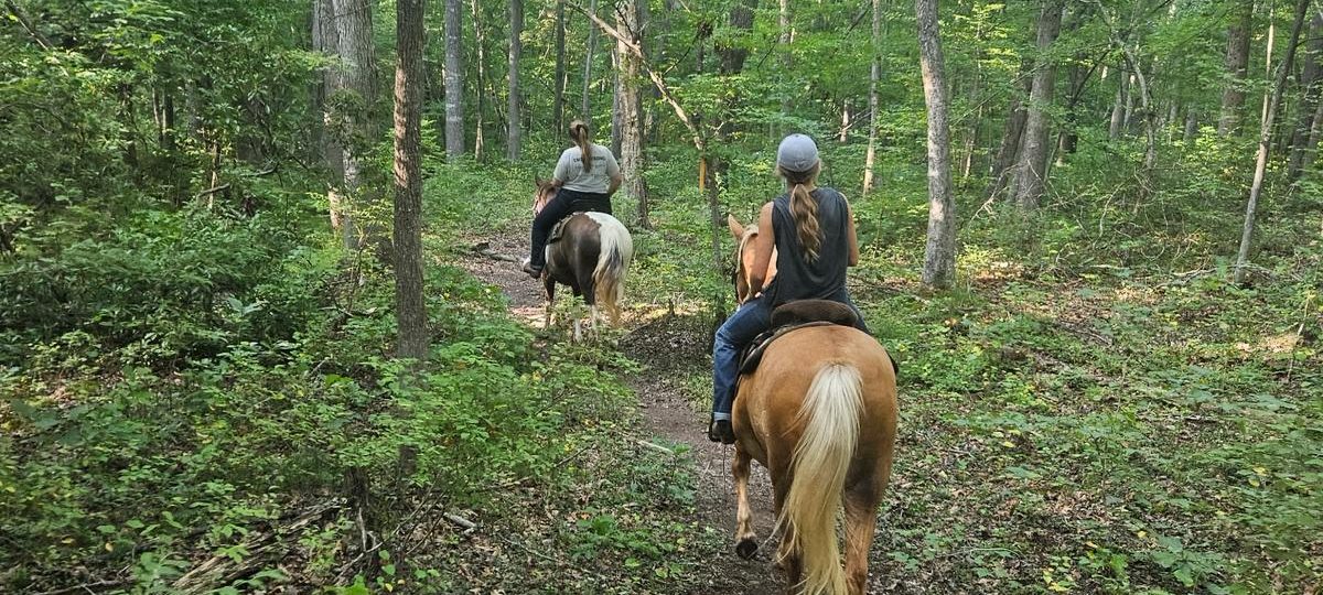 Horseback riding on the battlefield trail system