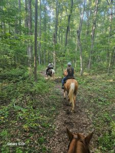 Horseback riding on the battlefield trail system