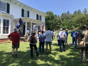 Visitors touring the Trevilian House